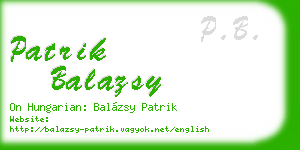 patrik balazsy business card