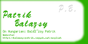 patrik balazsy business card